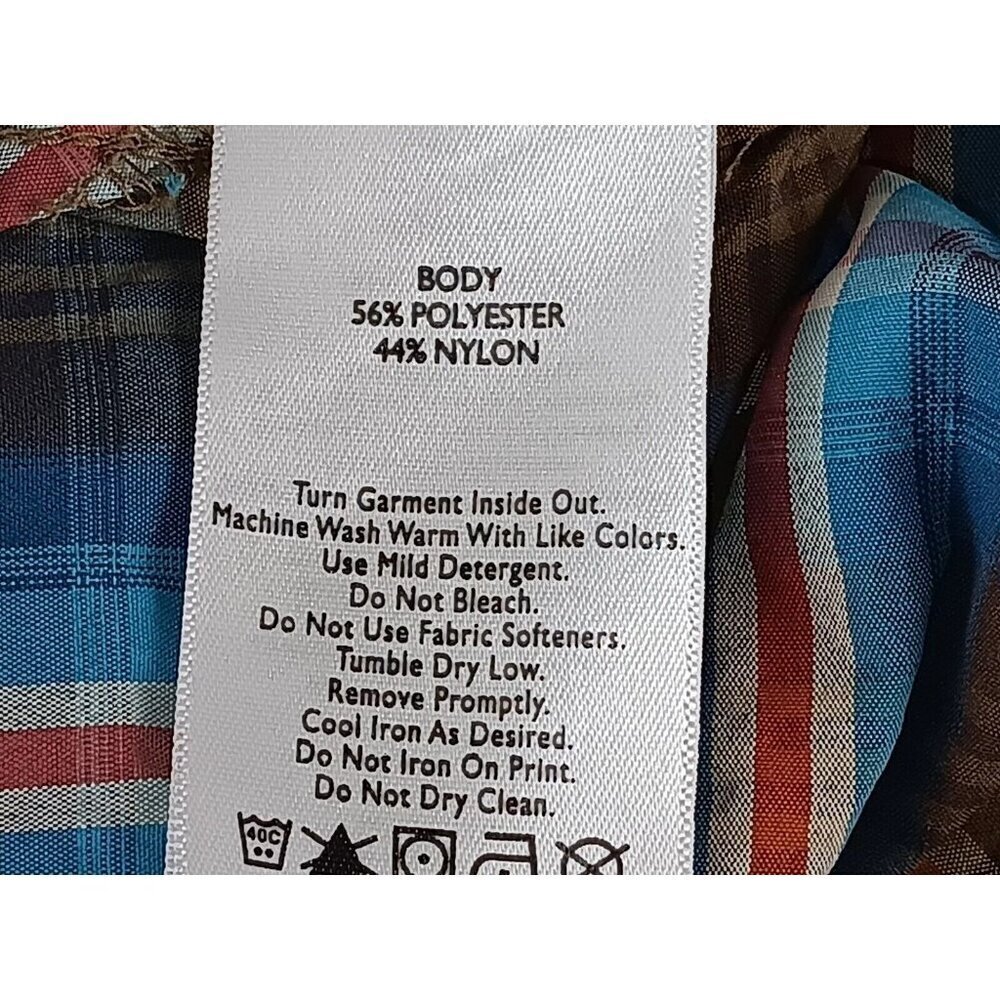 Eddie Bauer Mens Shirt Brown Blue Plaid Mesh Lined Button Down Workwear Size M - Picture 5 of 12